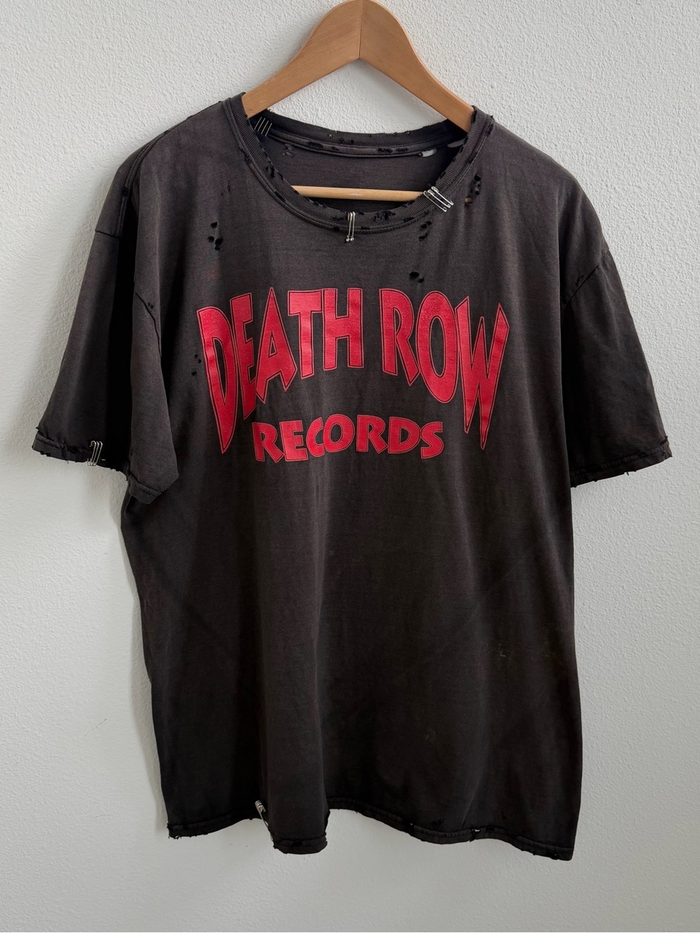 Death Row Records Destroyed Safety Pin Tee
